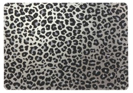 10x Placemats/onderleggers zilveren panterprint 30 x 45 cm