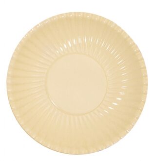 10x Platte kartonnen bordjes creme 23 cm Multi