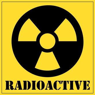 10x Radioactief gevaarsymbool sticker 10,5 cm - Feeststickers Geel