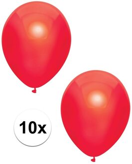 10x Rode metallic ballonnen 30 cm - Ballonnen Rood