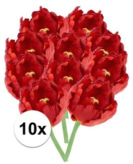 10x Rode tulp 25 cm - kunstbloemen