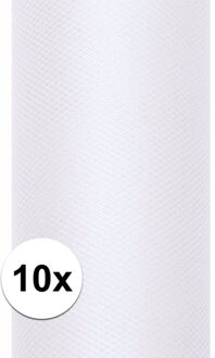 10x rollen tule stof wit 0,15 x 9 meter