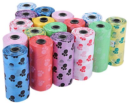 10X Rolls Pet Dog Puppy Kat Poep Kak Afval Wegwerp Clean Pick Up Tassen