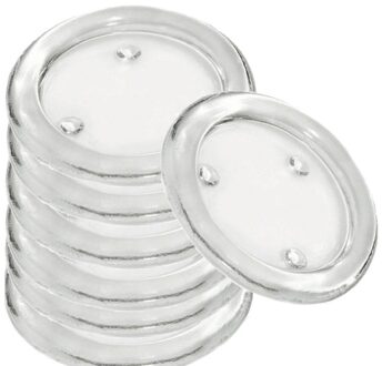 10x Ronde kaarsenhouders/kaars onderzetters van glas 14 cm - Glazen kaarsenhouders voor stompkaarsen tot 10 cm doorsnede - Woondecoraties