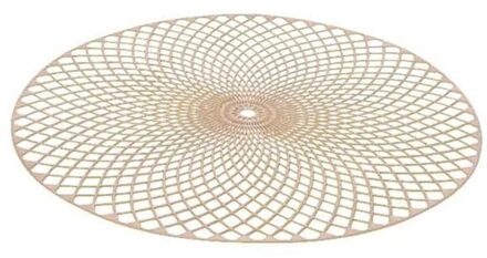 10x Ronde onderleggers/placemats goud 38 cm - Placemats Goudkleurig