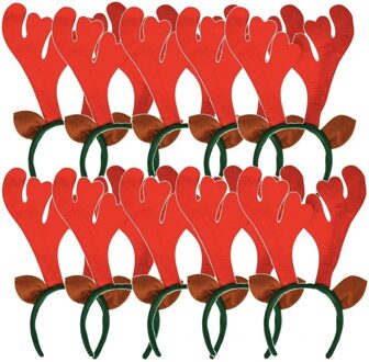 10x Rood gewei kerst diadeem