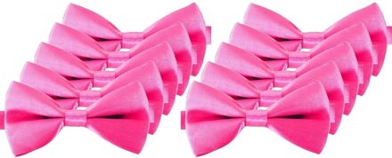 10x Roze verkleed vlinderstrikjes 12 cm voor dames/heren