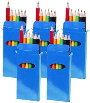 10x setje potloden 6 stuks gekleurd