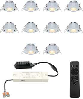 10x Sienna - Mini LED spotjes 12V IP44 Dimbaar via Grijs