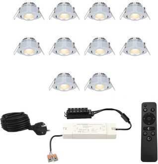 10x Sienna - Mini LED spotjes 12V IP44 Dimbaar via Grijs
