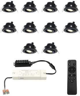 10x Sienna - Mini LED spotjes 12V IP44 Dimbaar via Zwart