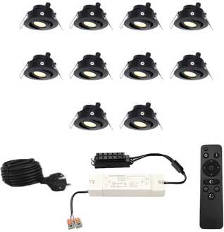 10x Sienna - Mini LED spotjes 12V IP44 Dimbaar via Zwart