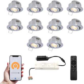 10x Sienna - Mini LED spotjes 12V IP44 Grijs