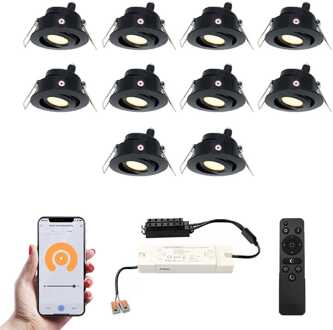 10x Sienna - Mini LED spotjes 12V IP44 Zwart
