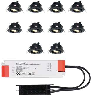 10x Sienna - Mini LED spotjes 12V IP44 Zwart