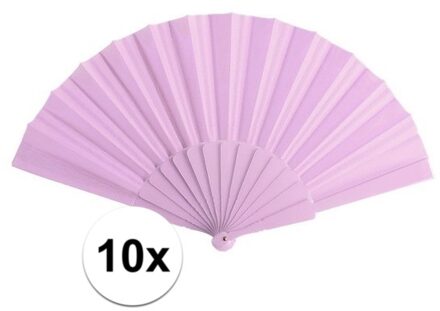 10x Spaanse handwaaier lichtroze 23 cm - Festival waaier - Spaanse waaier