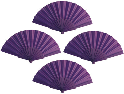 10x Spaanse handwaaier paars 23 cm - Festival waaier - Spaanse waaier