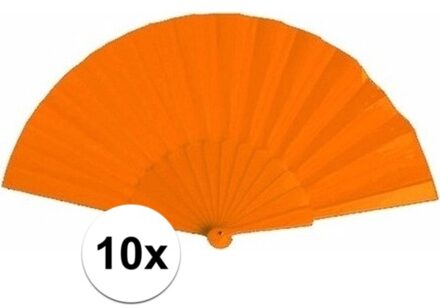 10x Spaanse handwaaiers oranje 23 cm