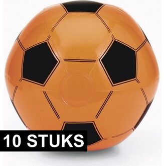 10x Strandbal oranje voetbal Multi