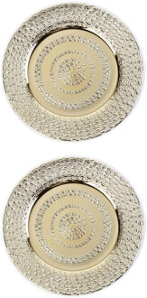 10x stuks diner borden/onderborden goud 33 cm