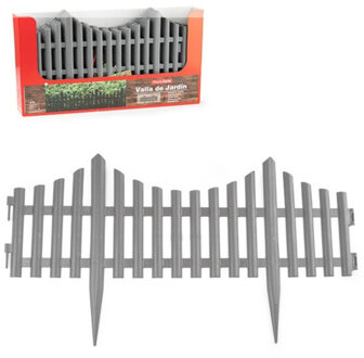 10x stuks flexibele graskant/tuin rand/kantopsluiting hekjes van 60 cm lichtgrijs