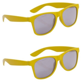 10x stuks gele kinderen feest- en zonnebril