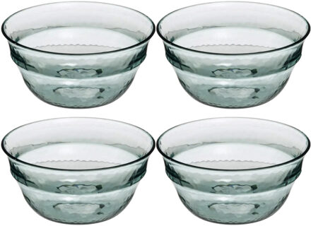 10x stuks - Kommetje/serveer schaaltje - relief kunststof - D13 cm