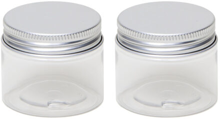 10x stuks Kunststof mini weckpot/inmaakpot 50 ml met schroefdeksel - 50 ml - 5 cm - Weckpotten/inmaakpotten - Kruidenpotje