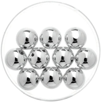 10x stuks metallic sieraden maken kralen in het zilver van 10 mm