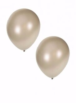 10x stuks metallic zilveren party ballonnen 36 cm - Ballonnen Zilverkleurig