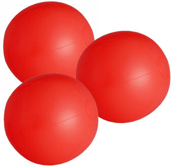 10x stuks opblaasbare zwembad strandballen plastic rood 28 cm