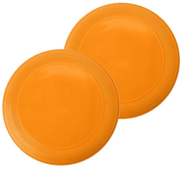 10x stuks oranje speelgoed frisbee 21 cm - Action products