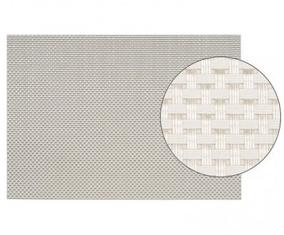 10x stuks placemats met geweven print wit 45 x 30 cm - Onderleggers