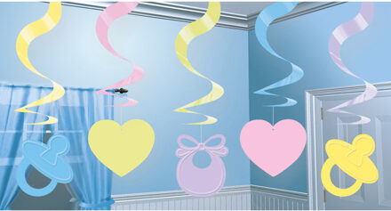 10x stuks Rotorspiralen versiering babyshower 6 cm