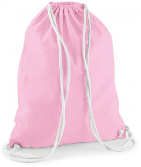 10x stuks sport gymtas lichtroze met rijgkoord 46 x 37 cm van katoen
