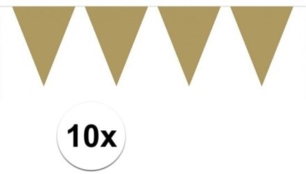 10x stuks vlaggenlijnen XL goud 6 meter