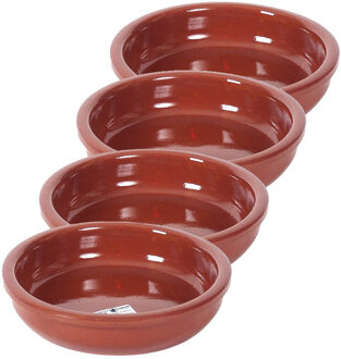 10x Tapas schaal bruin/ terracotta 16 cm - Tapas/creme brulee ovenschalen/serveerschalen