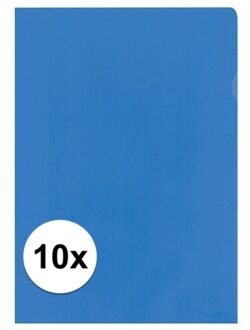 10x Tekeningen opbergmap A4 blauw - Opbergmap