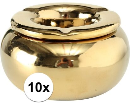 10x Terras asbakken goud 14 cm - Action products