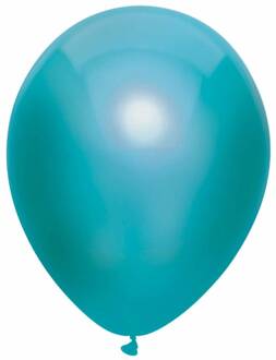 10x Turquoise blauwe metallic ballonnen 30 cm