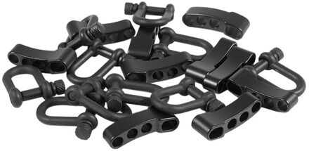 10x U Stijl Zinklegering Verstelbare Sluiting Gesp Voor Paracord Armband Touw Zwart