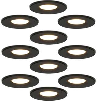 10x Venezia - LED Inbouwspots Badkamer IP65 Zwart