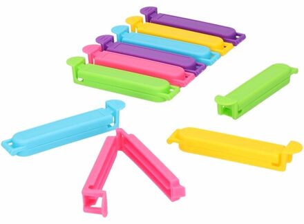 10x Verschillende kleuren vershoud klemmen 8,5 cm - Vershoudknijpers