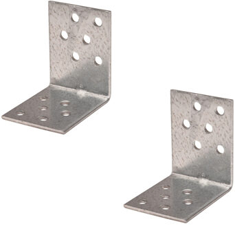 10x Versterkingshoeken / verbindingshoeken staal verzinkt 5 x 4 cm