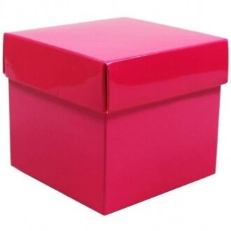 10x Vierkante fuchsia roze kadootjes/cadeautjes 10 cm