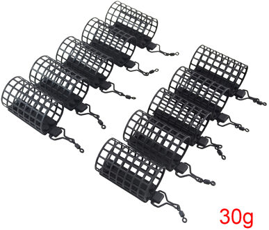 10x Visgerei Feeder Kooi Ronde Vierkante Voor Karper Grof Wedstrijd Barbeel Metalen Feeders 20G 30G 40G 50G 60G ronde 30g