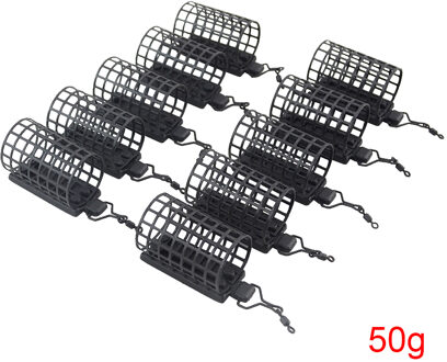 10x Visgerei Feeder Kooi Ronde Vierkante Voor Karper Grof Wedstrijd Barbeel Metalen Feeders 20G 30G 40G 50G 60G ronde 50g