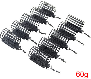 10x Visgerei Feeder Kooi Ronde Vierkante Voor Karper Grof Wedstrijd Barbeel Metalen Feeders 20G 30G 40G 50G 60G ronde 60g