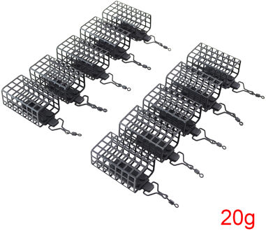 10x Visgerei Feeder Kooi Ronde Vierkante Voor Karper Grof Wedstrijd Barbeel Metalen Feeders 20G 30G 40G 50G 60G Sqare 20g