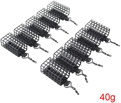 10x Visgerei Feeder Kooi Ronde Vierkante Voor Karper Grof Wedstrijd Barbeel Metalen Feeders 20G 30G 40G 50G 60G Sqare 40g